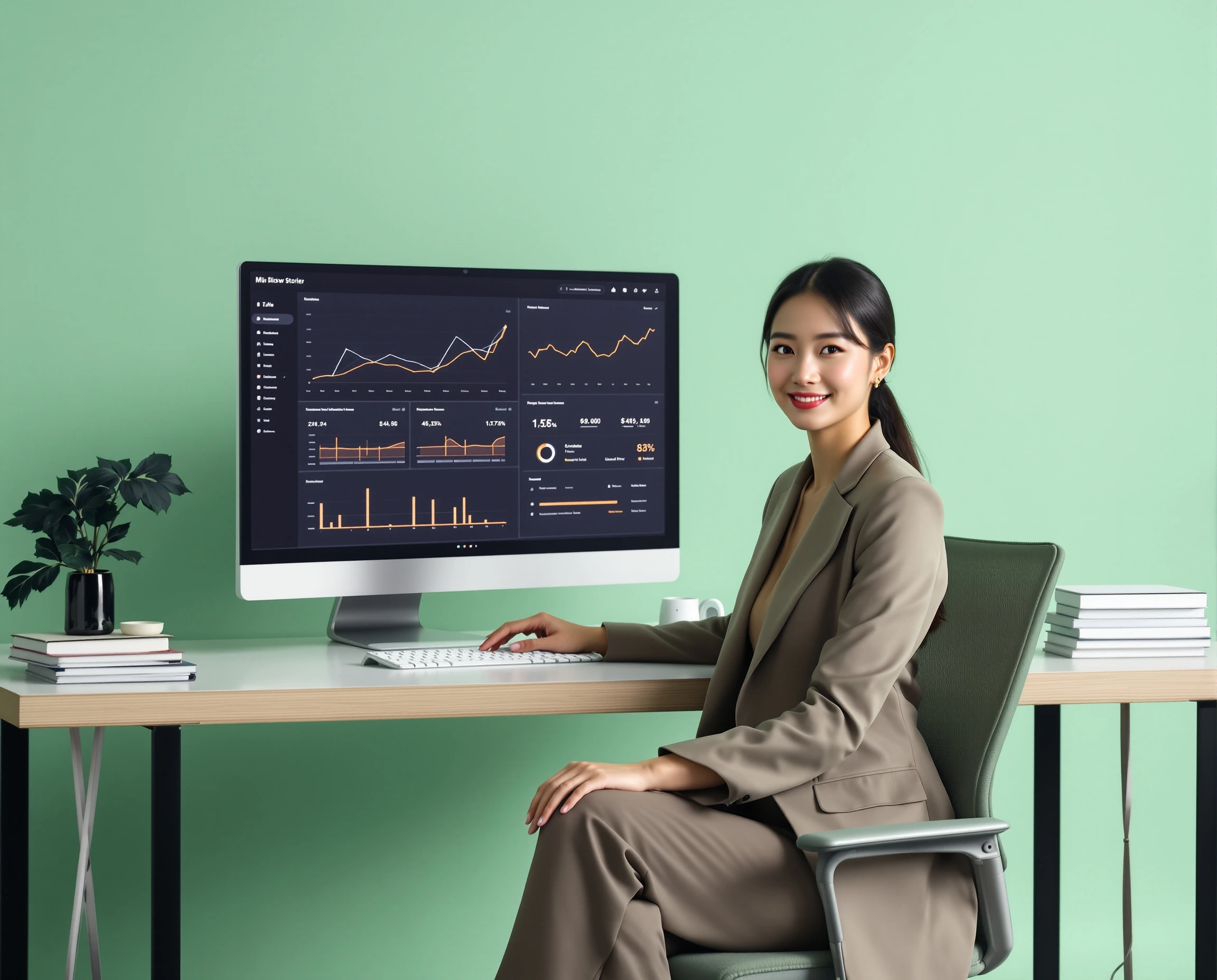 Professional at an IVY workstation reviewing multiple dashboards of candidate analytics, illustrating the AI Talent Tournament